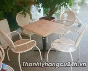 Thanh lý bàn ghế cafe kiểu trắng