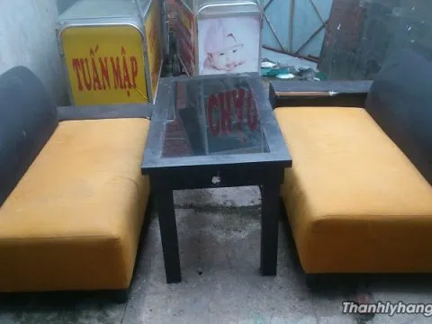 Thanh lý sofa bàn ghế cam đen