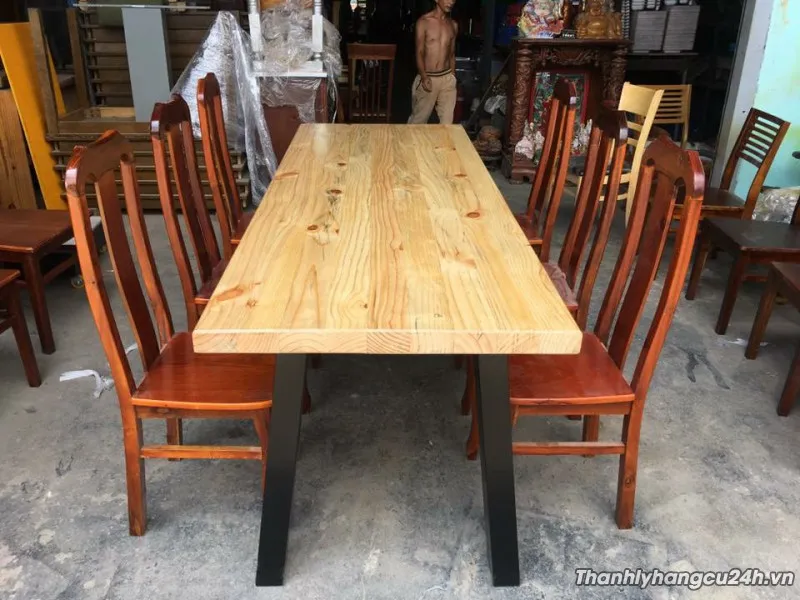 Bàn gỗ cao su 6 ghế