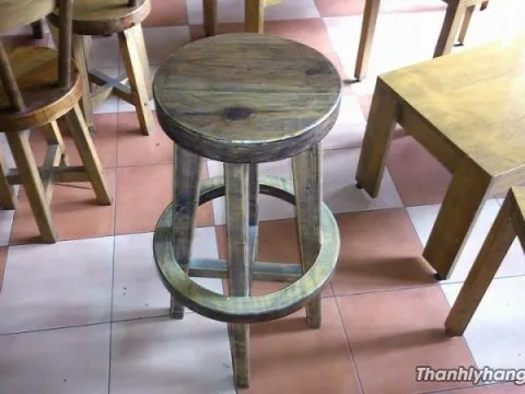 Thanh lý ghế bar đôn gỗ thông Mỹ