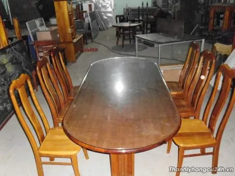 Thanh lý bàn ghế ăn gỗ xoan đào 6 ghế