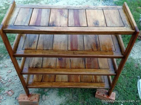 Thanh lý kệ dép gỗ 4 ngăn - Thanh lý kệ dép gỗ 4 ngăn