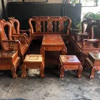 thanh lý bàn ghế gỗ hương tay 14